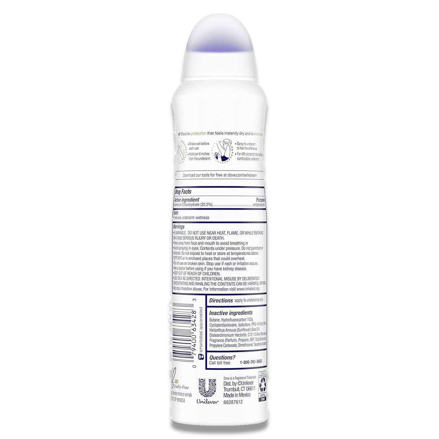 Dove - Advanced Care, Invisible Dry Spray Antiperspirant Deodorant, Fresh, for Women - 3.8 Oz - 12 Pack - Image 3