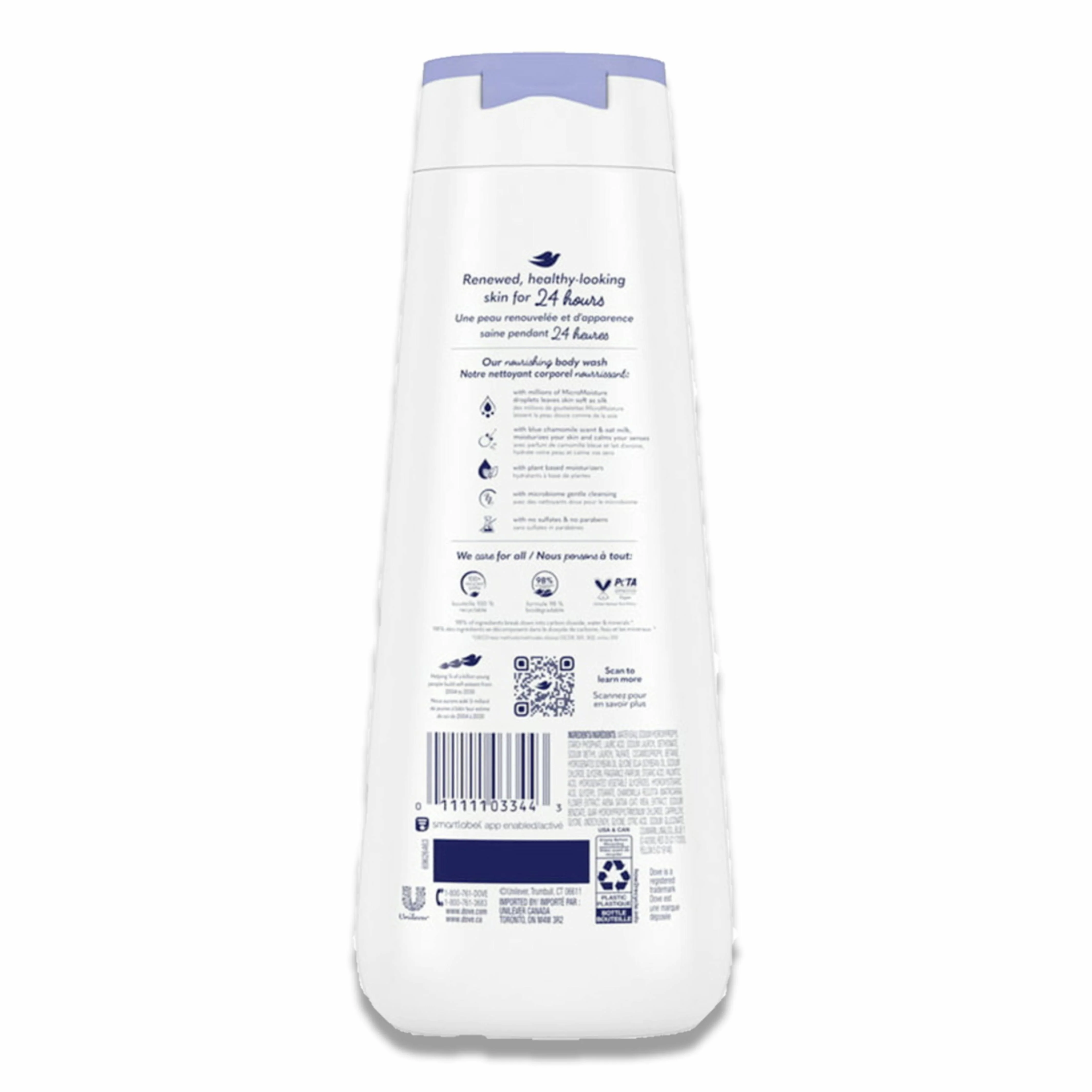 Dove - Anti-Stress Body Wash - Blue Chamomile & Oat Milk - 20 Oz - 4 Pack - Image 3