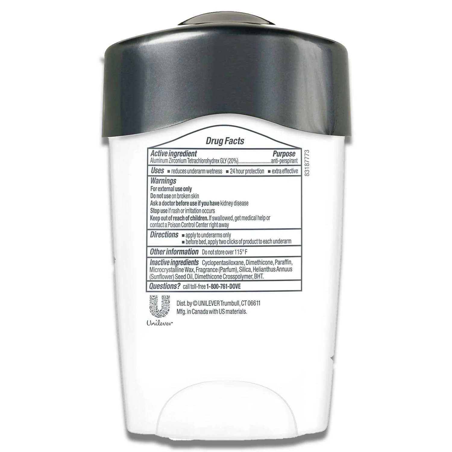 Dove - Antiperspirant Deodorant Stick, Clean Comfort - 1.7 oz - 24 Pack - Travel Size - Image 3