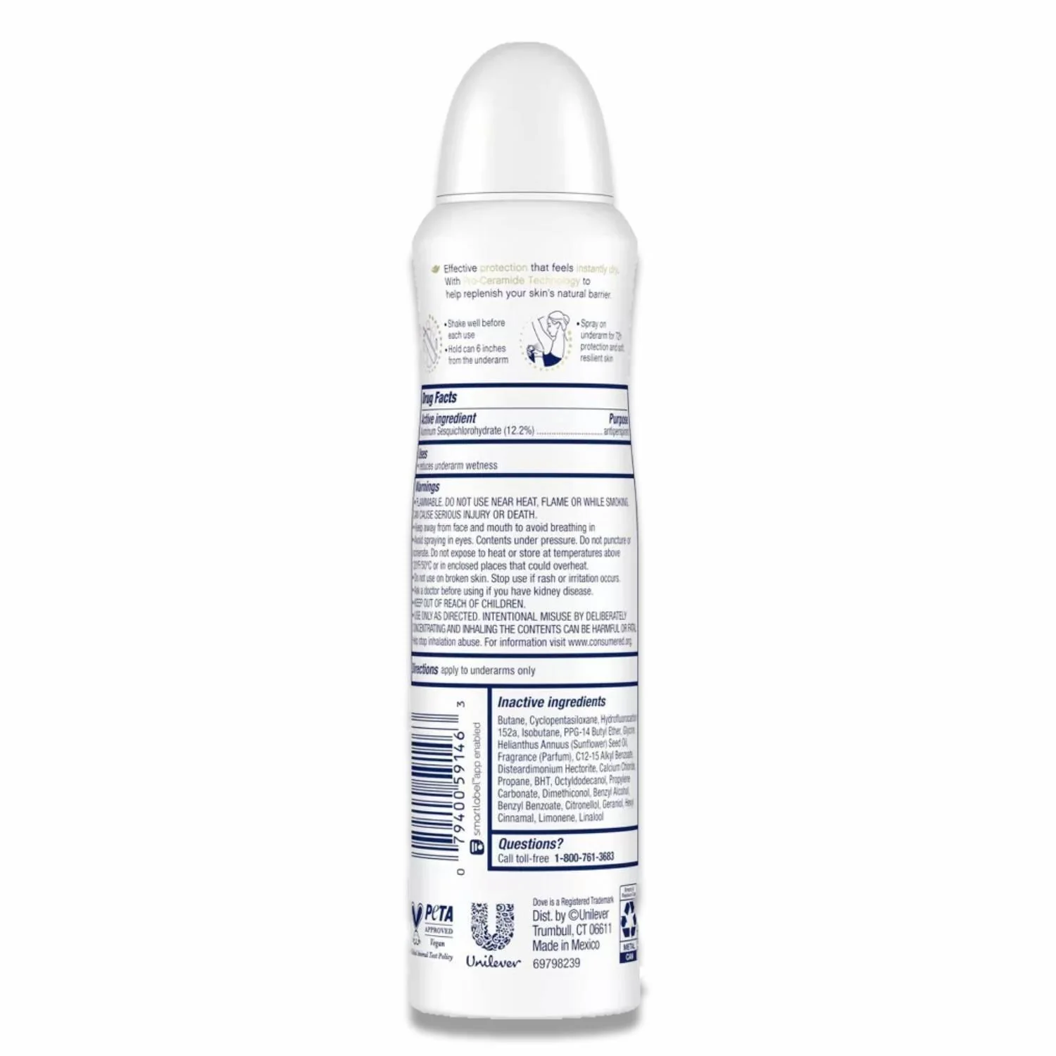 Dove - Beauty Advanced Care Clear Finish 72-Hour Women's Antiperspirant & Deodorant Dry Spray - 3.8 Oz - 12 Pack - Image 3