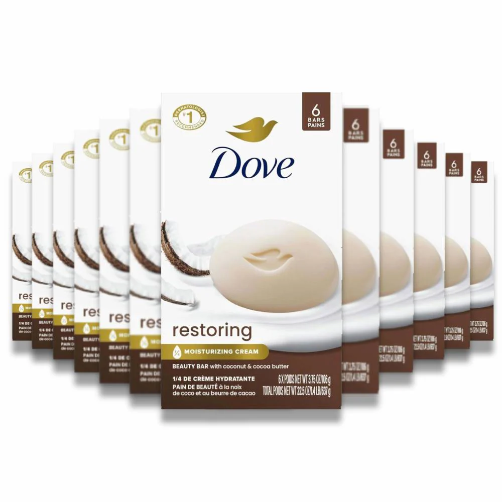 Dove -  Bar Soap Restoring Coconut & Cocoa Butter All Skin, 6 Ct - 3.75 Oz - 12 Pack (72 ct) - Image 2