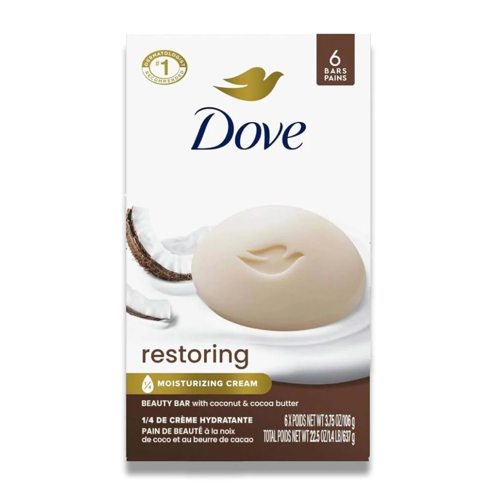 Dove -  Bar Soap Restoring Coconut & Cocoa Butter All Skin, 6 Ct - 3.75 Oz - 12 Pack (72 ct) - Image 3