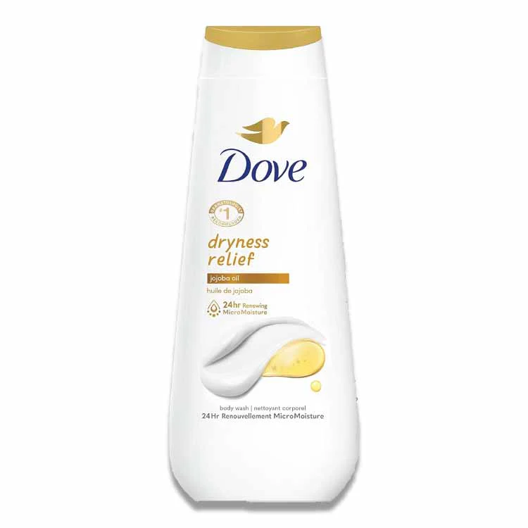 Dove - Body Wash Dryness Relief, Gentle Skin Cleanser, Jojoba Oil - 20 Oz - 4 Pack - Image 2