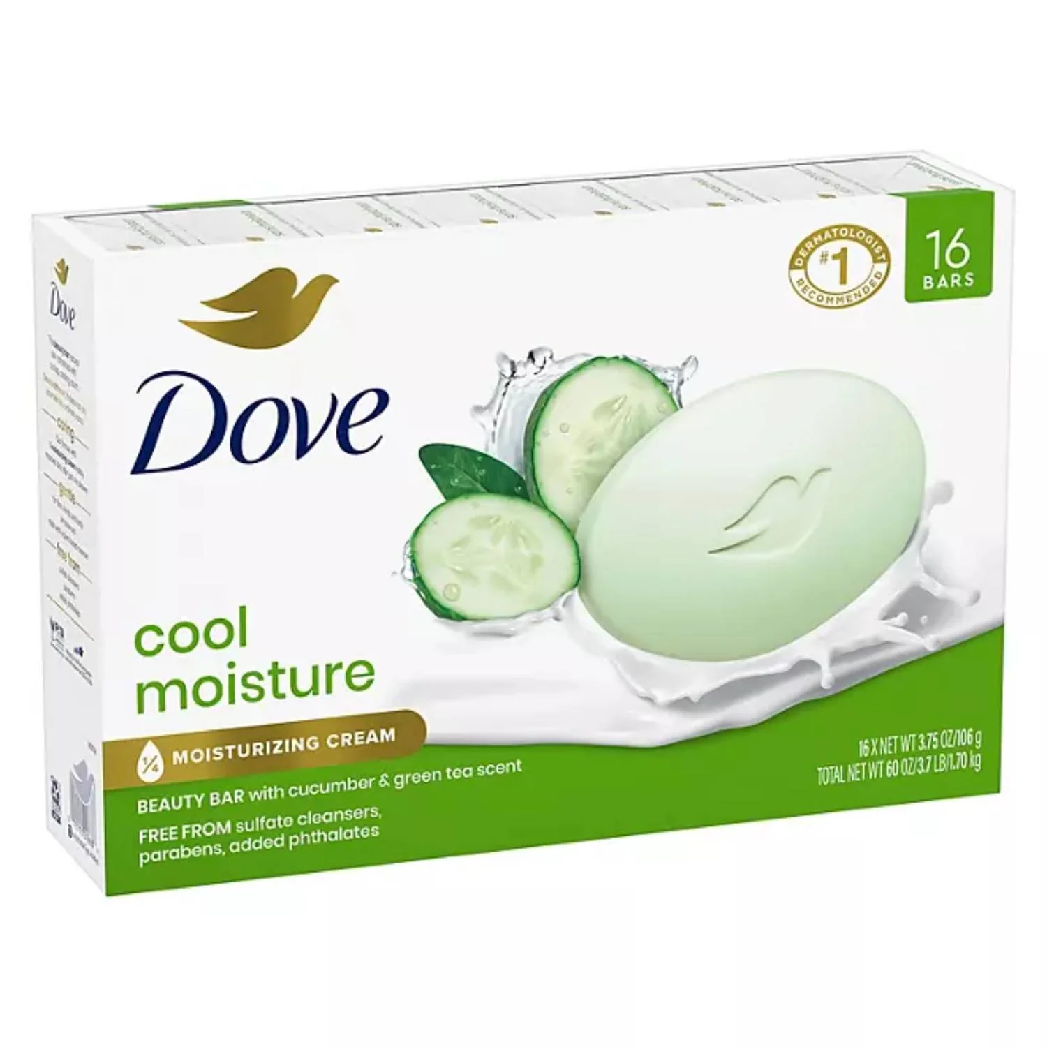 Dove - Go Fresh Beauty Bar, Cool Moisture - 3.75 Oz - 16 Ct - Image 3