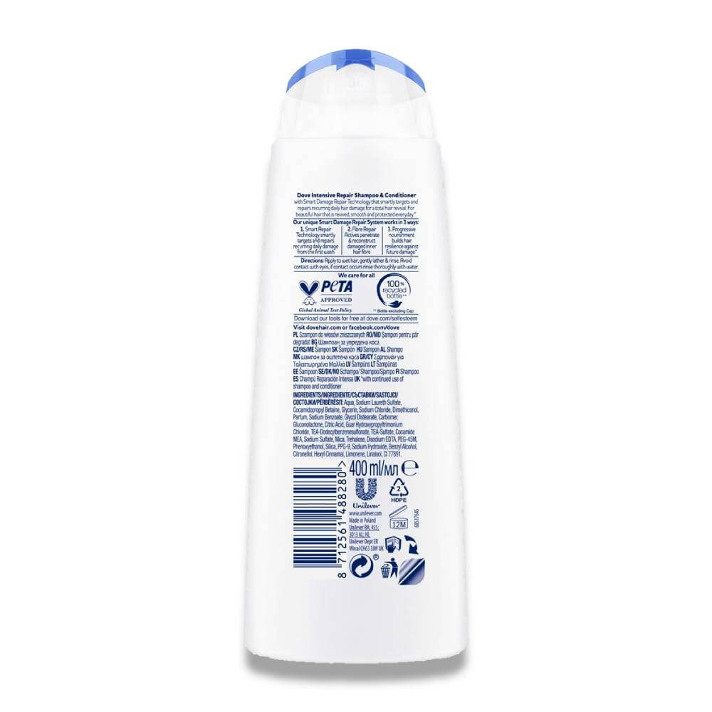 Dove - Intensive Repair Shampoo For Damaged Hair - 400ml - 6 Pack - Image 3
