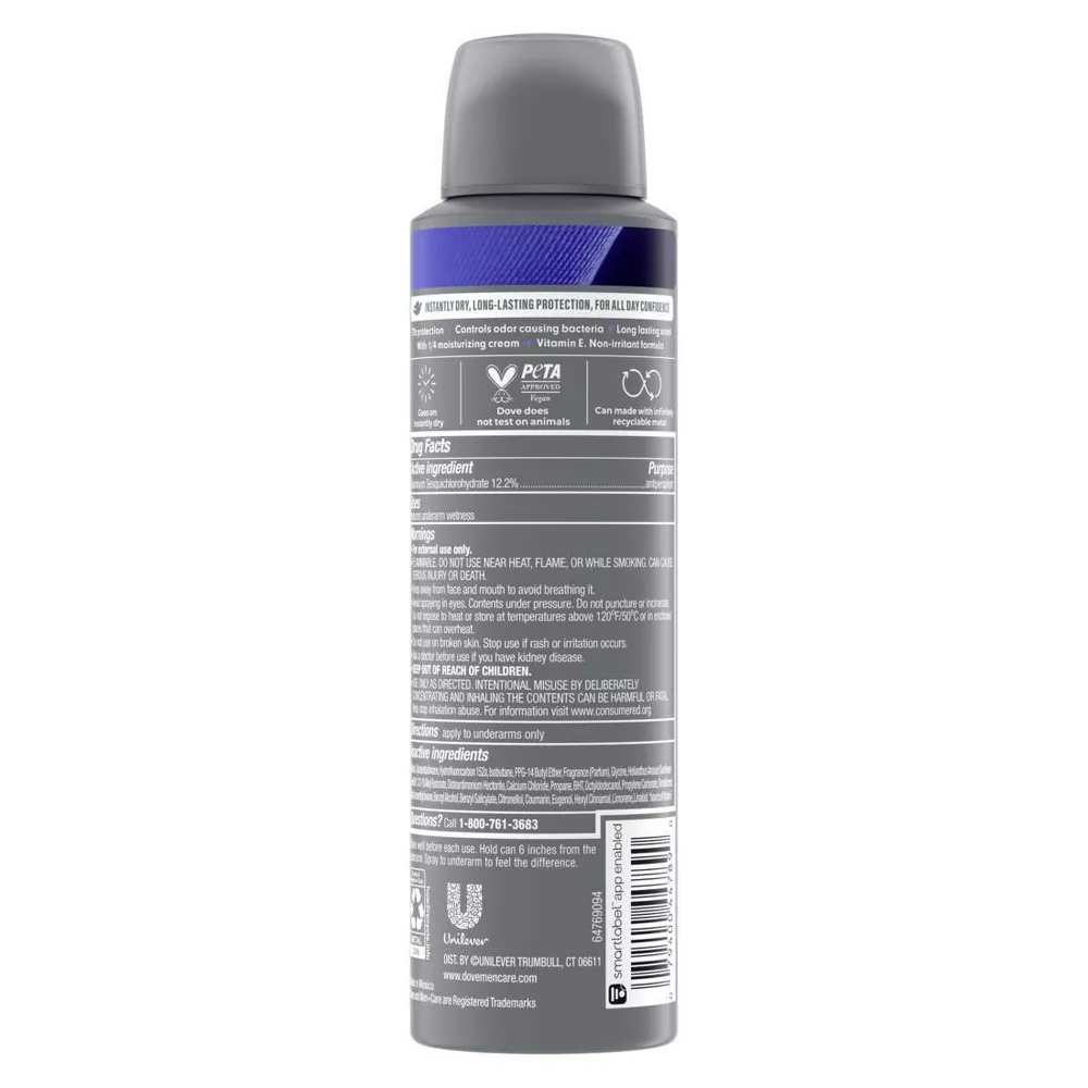 Dove -  Men+Care 72-Hour Stain Defense Dry Spray Antiperspirant  Deodorant Cool - 3.8 Oz - 12 Pack - Image 3