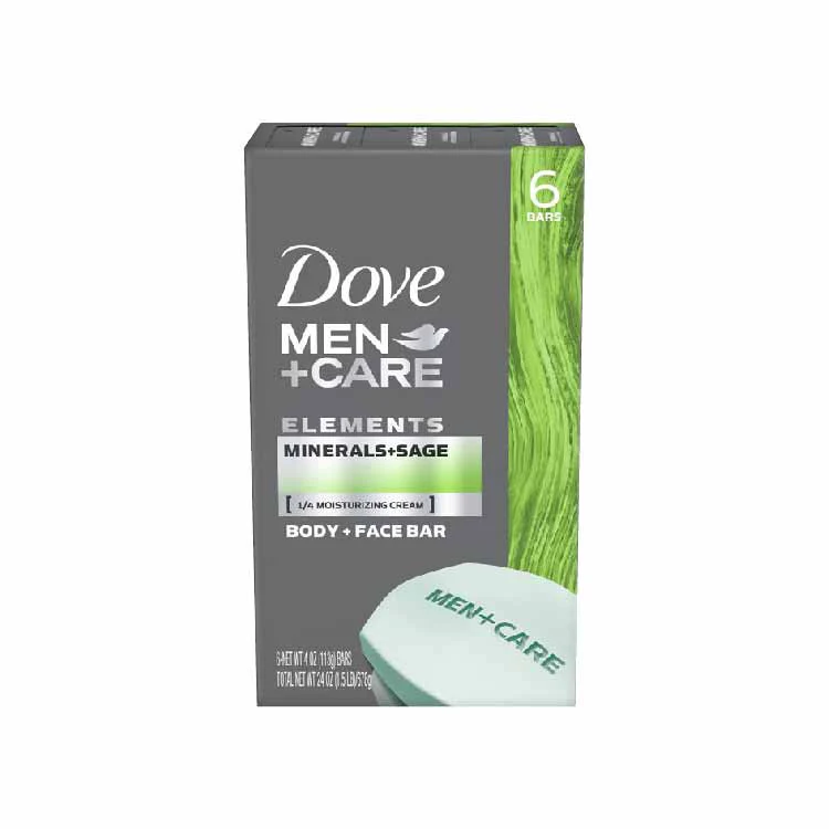 Dove Men+Care Body and Face Bar, Minerals + Sage - 3.75 Oz - 6 Ct - 12 Pack (72 ct) - Image 2