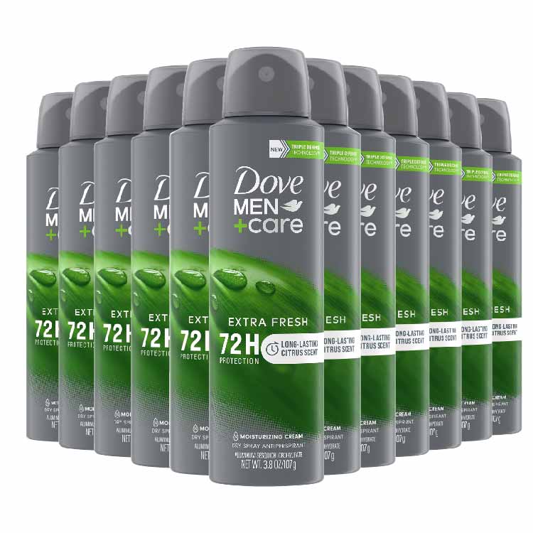 Dove - Men + Care Extra Fresh Dry Spray Antiperspirant Deodorant - 3.8 oz - 12 pack