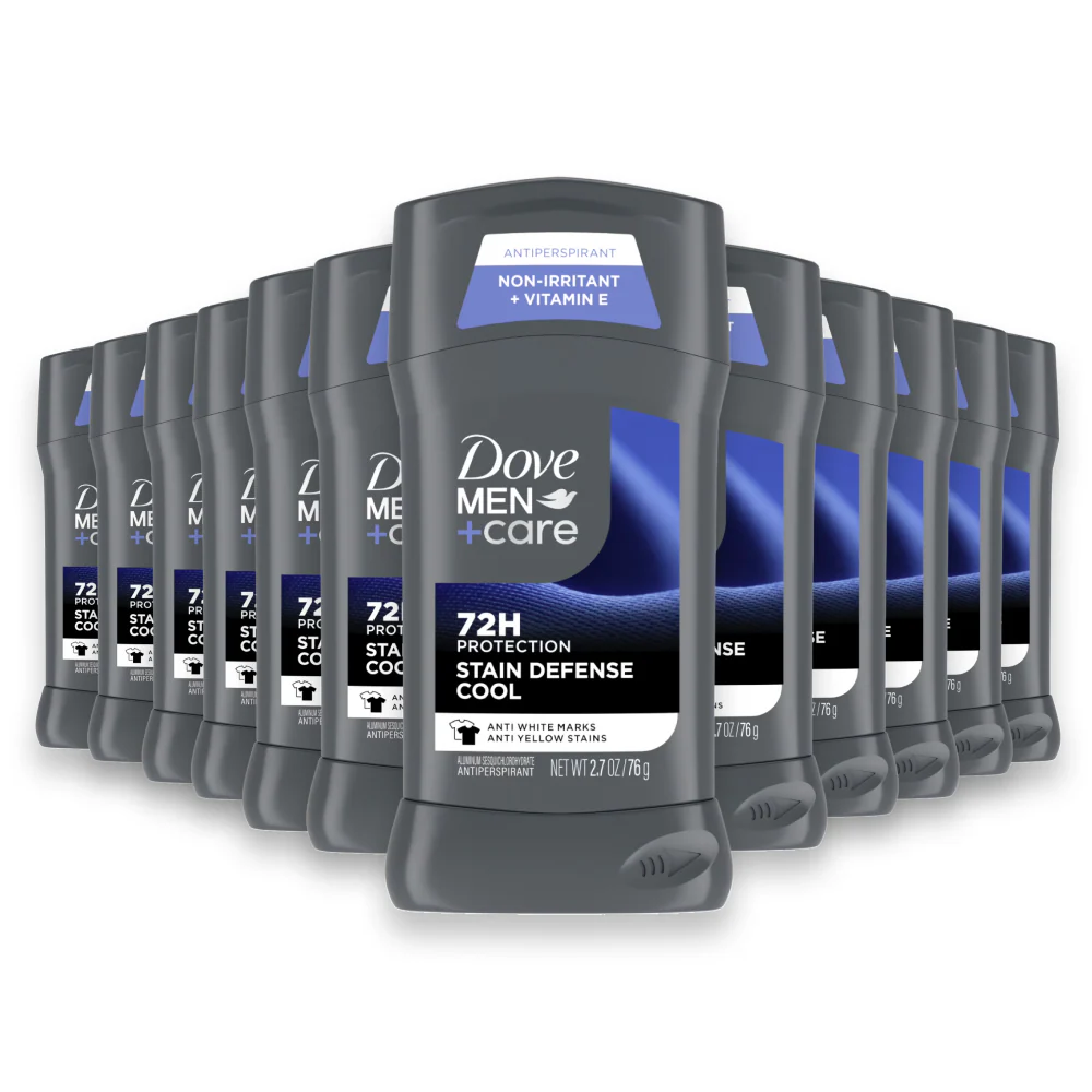 Dove - Men + Care, Stain Defense, 48H Antiperspirant, Cool - 2.7 Oz - 12 Pack