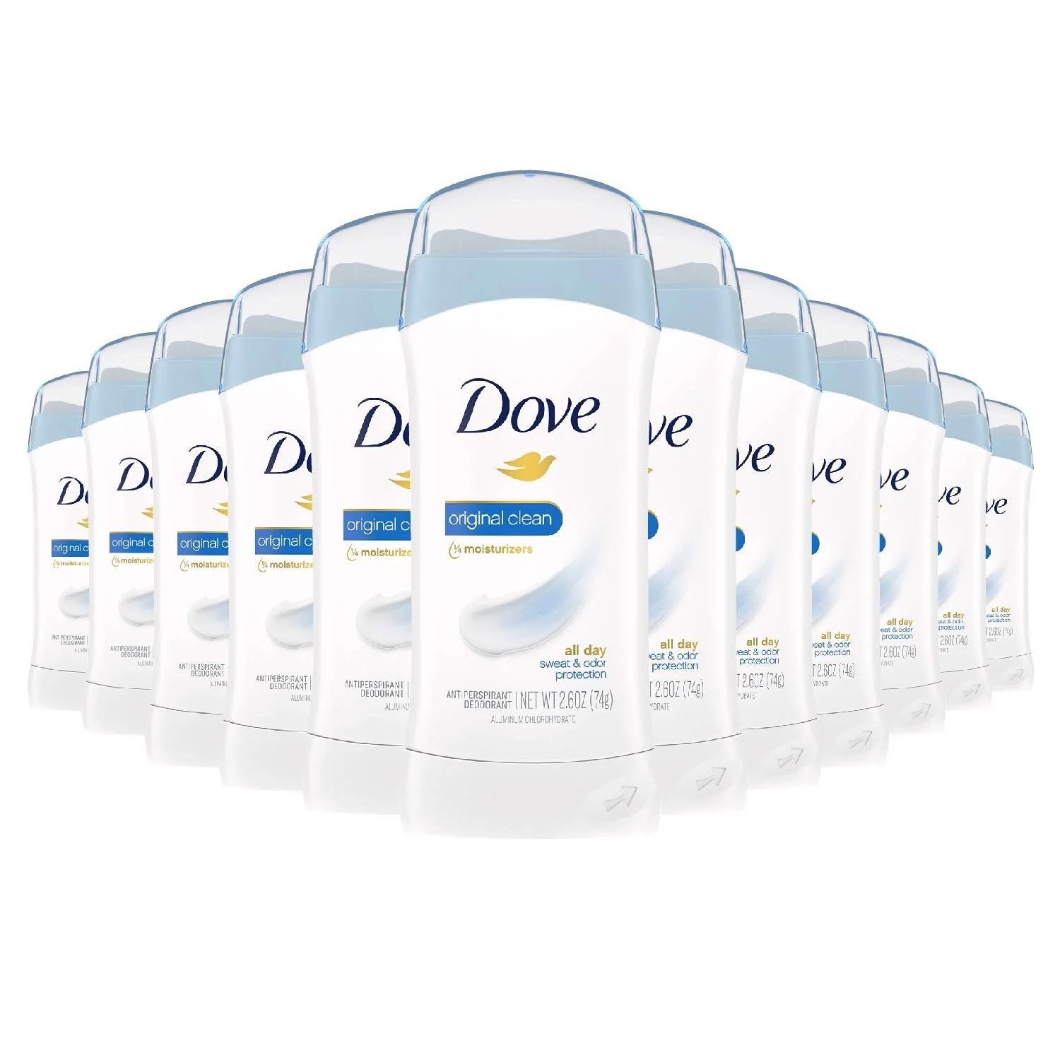 Dove Original Clean Invisible Solid Antiperspirant Deodorant 2.6 oz - 12 Pack