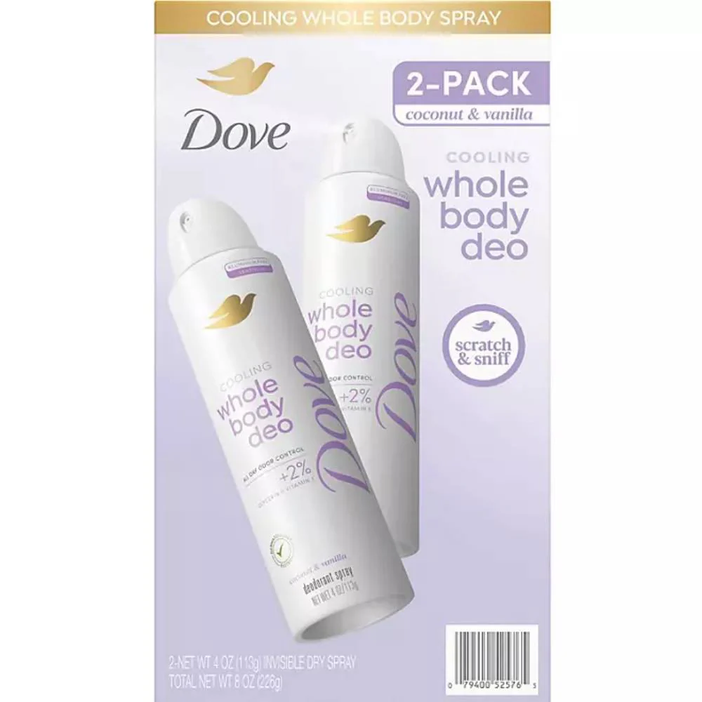 Dove - Whole Body Cooling Deodorant Spray - 4 Oz - 2 Pack
