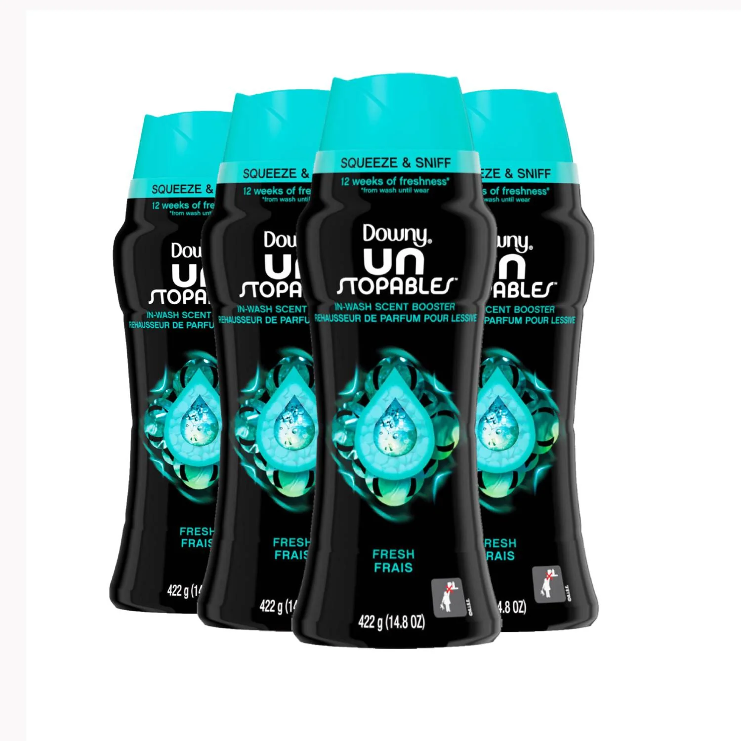 Downy Unstopables In-Wash Scent Booster Beads Fresh Scent 14.8 oz - 4 Pack