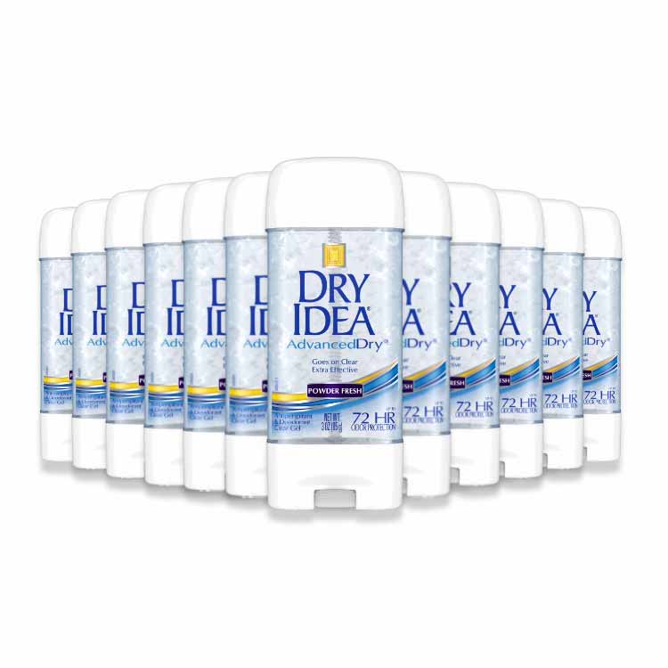 Dry Idea Advanced Dry -Antiperspirant Deodorant Gel, Powder Fresh 3 oz - 12 Pack