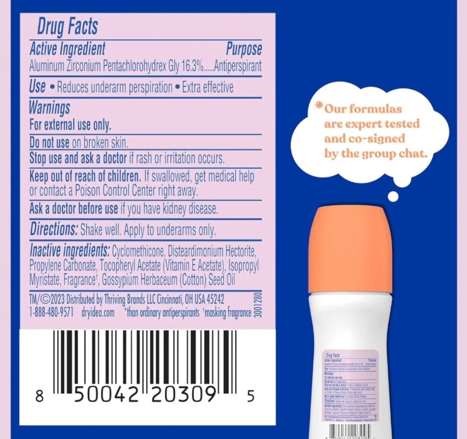 Dry Idea - Anti-Perspirant and Deodorant, Unscented - 3.25 Oz - 12 Pack - Image 3