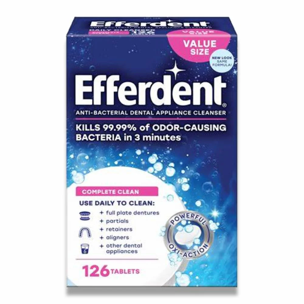 Efferdent - Retainer & Denture Cleaner Tablets Complete Clean  126 ct - 6 Pack - Image 2