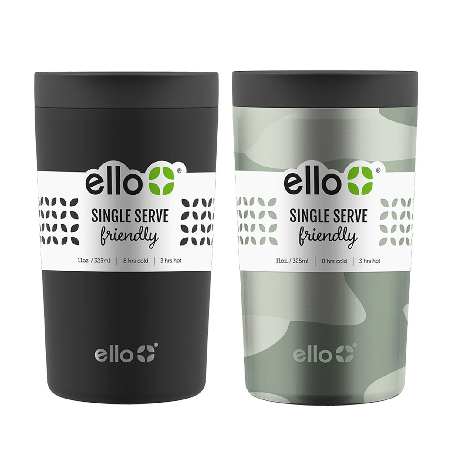 Ello Single Serve friendly Jones 11 oz - 2 Pack ( Black / Camo ) - Image 2
