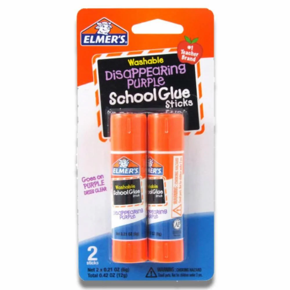 Elmer's - Washable Liquid School Glue White Disappearing Purple Stick - Twin Pack - 48 Pack - Image 2