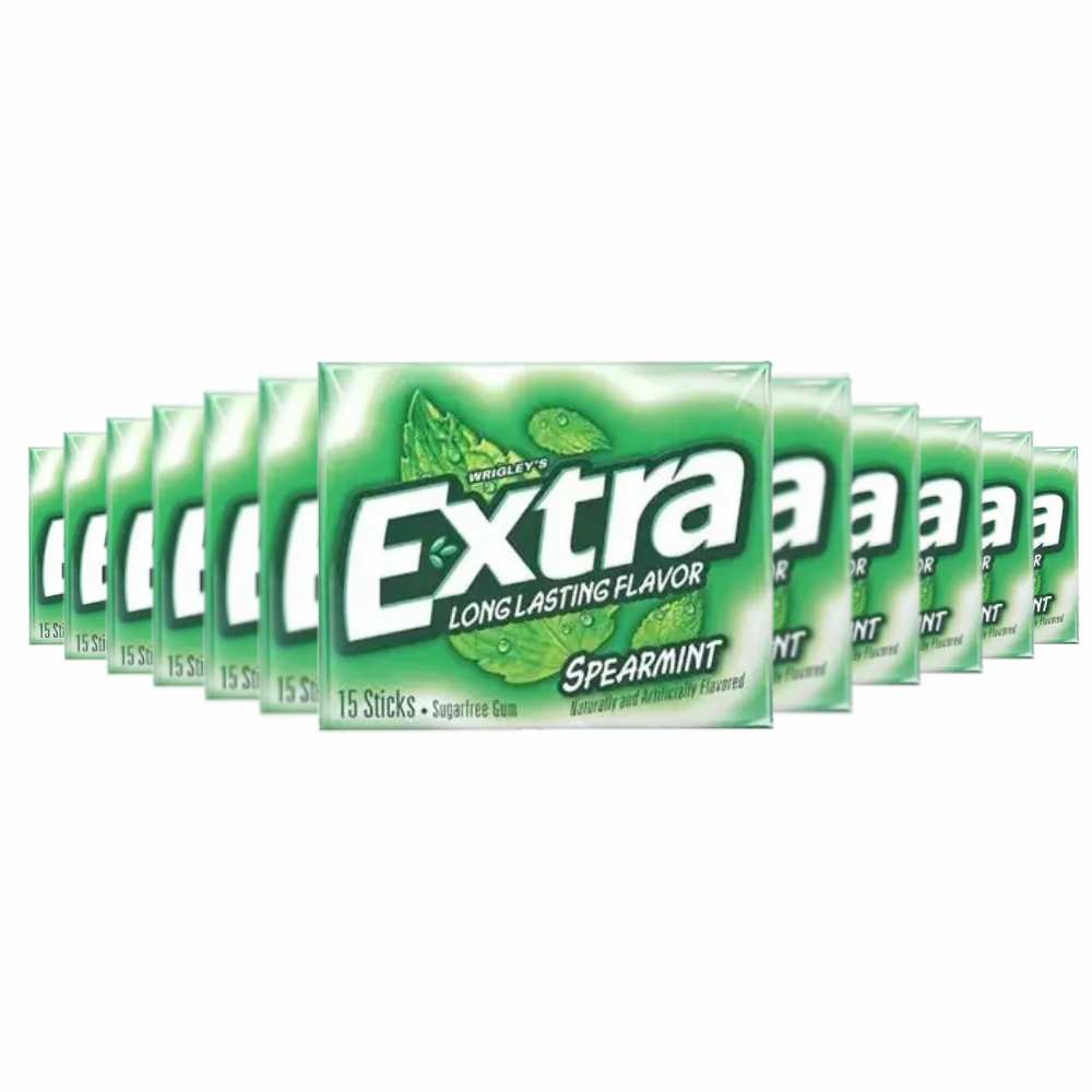 Extra - Sugar Free Gum, Spearmint - 15 Sticks Each - 120 Pack