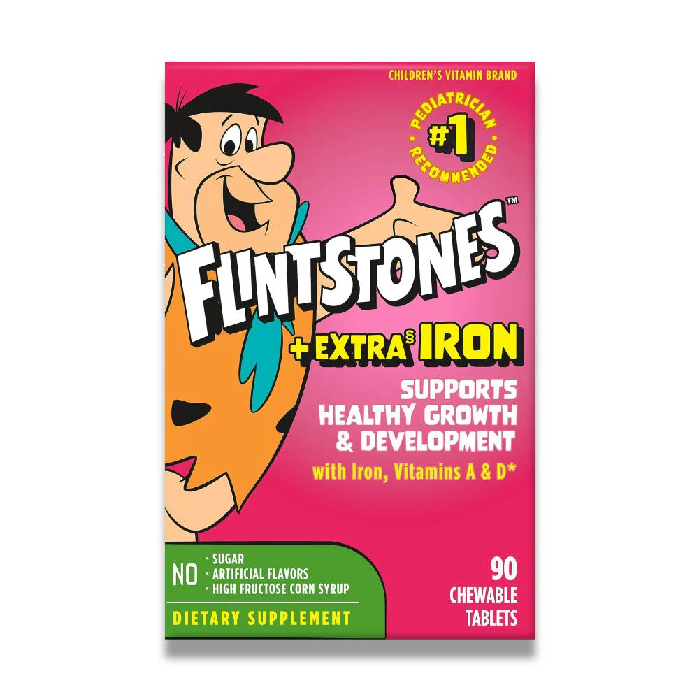 Flintstones - Chewable Kids Multivitamin with Vitamin C, D, B12 & Iron for Toddlers - 90 Count - 24 Pack - Image 2