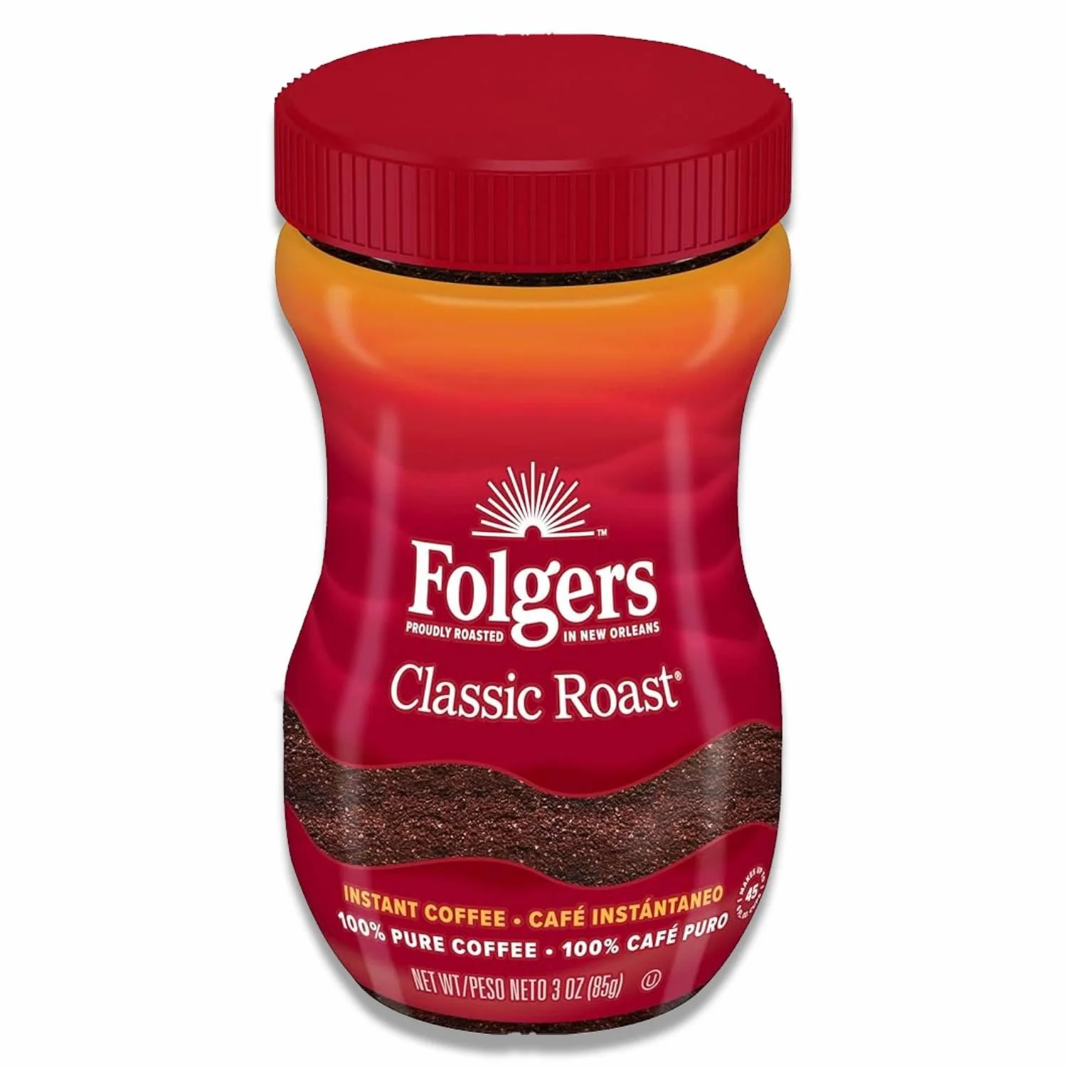 Folgers - Classic Roast Instant Coffee Crystals - 3 Oz - 12 Pack - Image 2