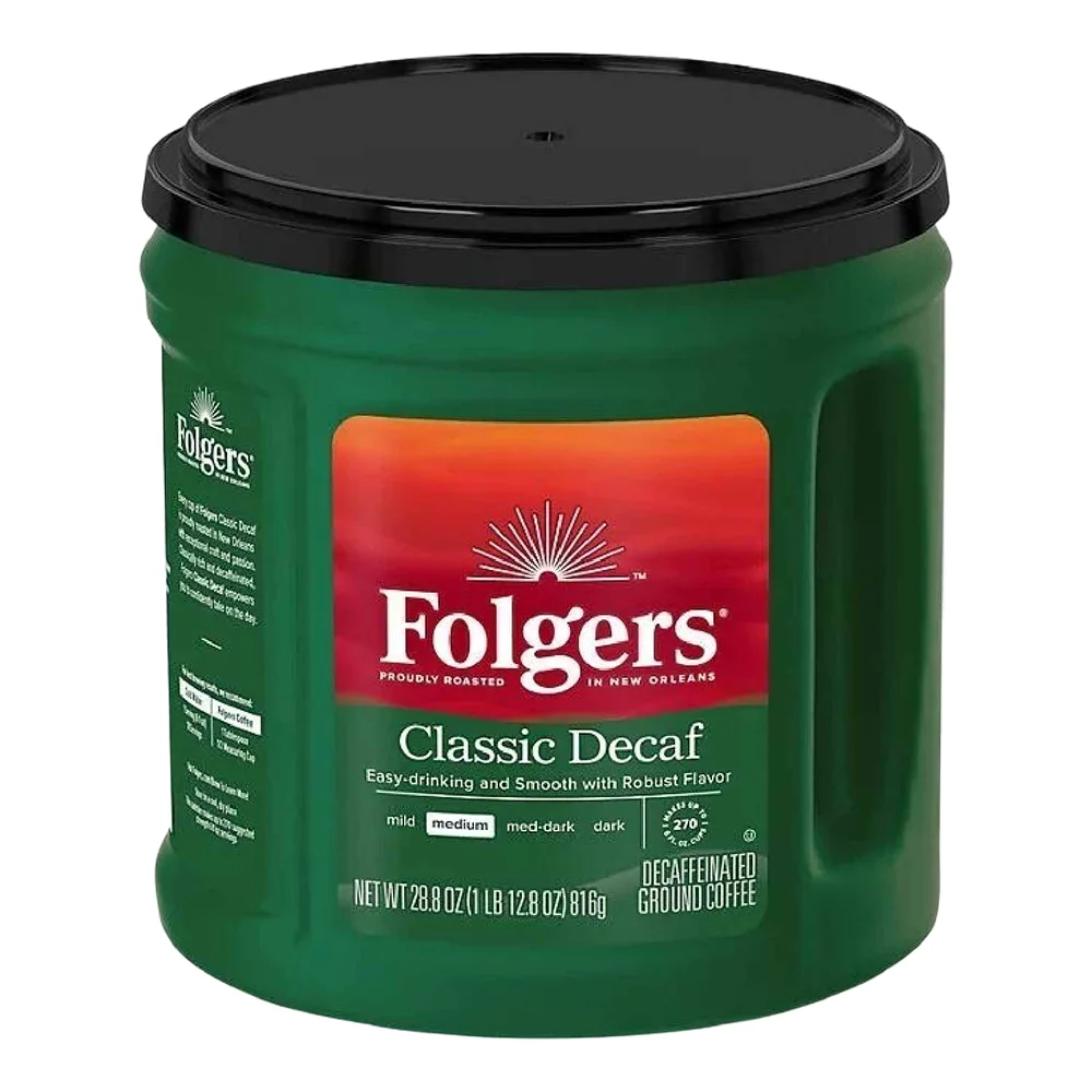 Folgers - Decaffeinated Classic Roast Ground Coffee - 28.8 Oz - 3 Pack - Image 2