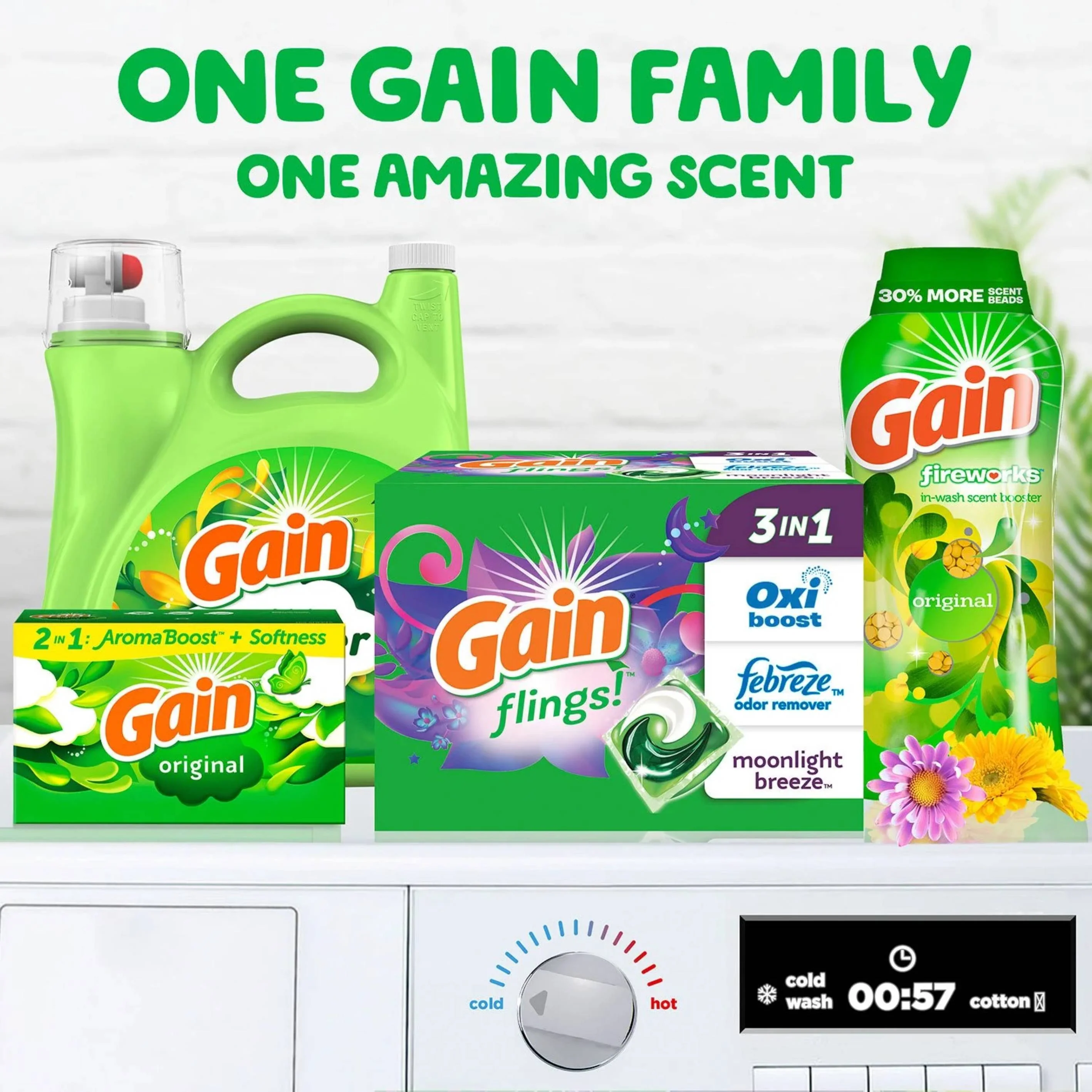 Gain Flings! Laundry Detergent Pacs, Moonlight Breeze - 152 Count - Image 3