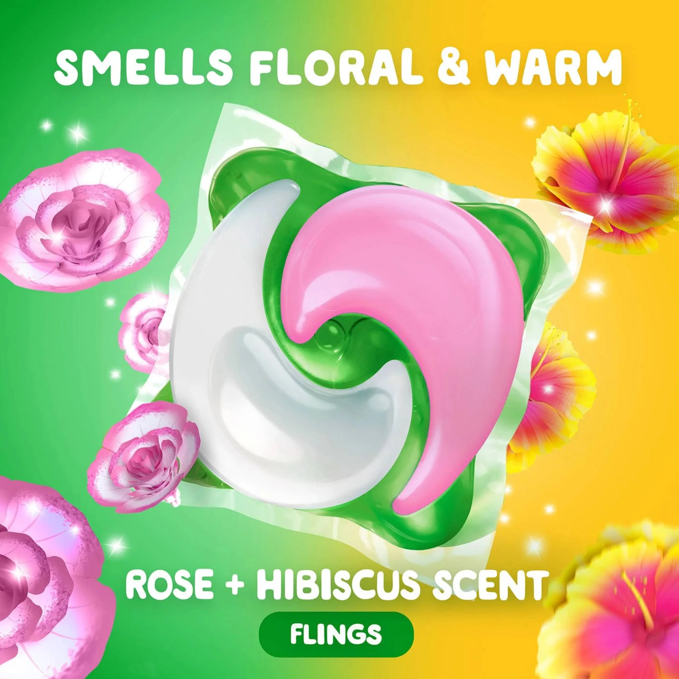 Gain - Flings Tango Twist Laundry Detergent Pacs, Rose + Hibiscus Scent - 108 Count - Image 3
