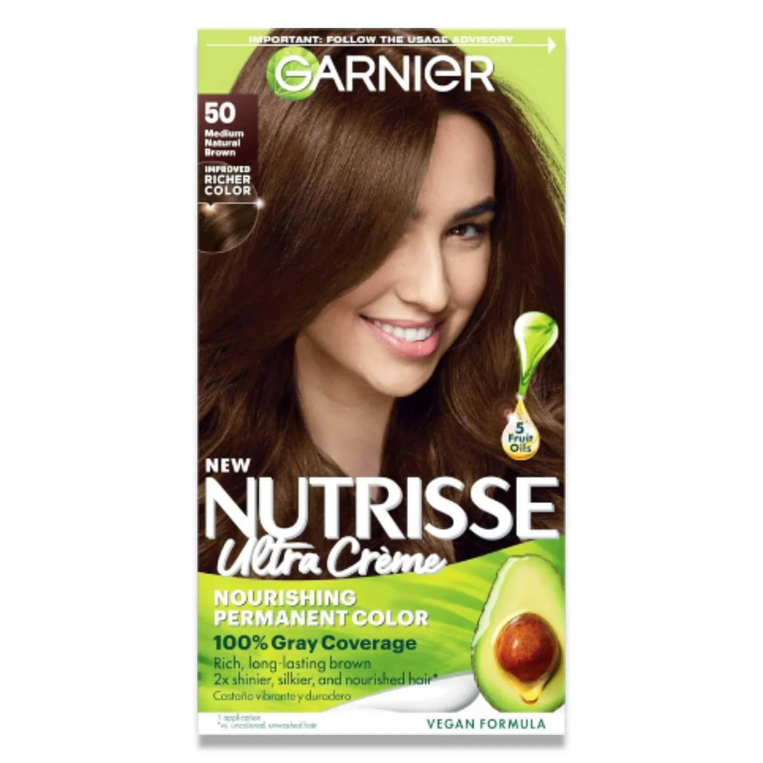 Garnier Nutrisse Nourishing Color Creme - Medium Natural Brown 50 (Truffle) - 12 Pack - Image 2