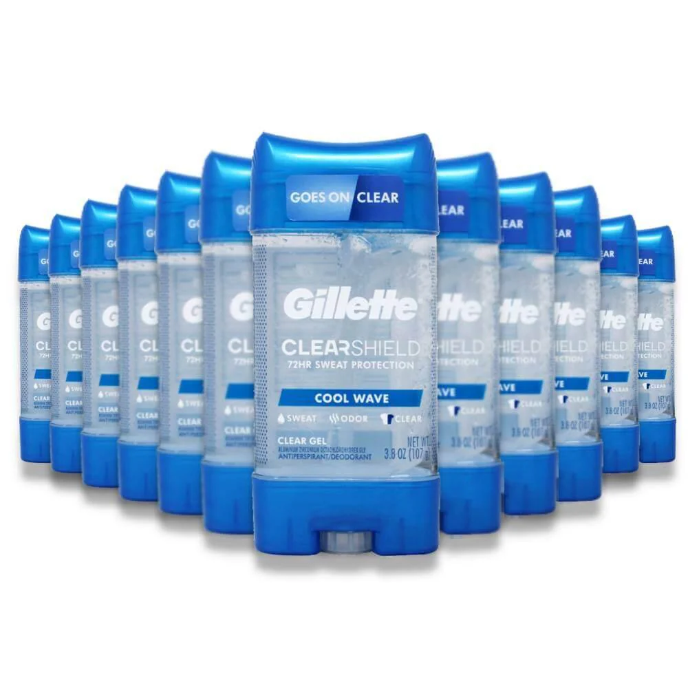 Gillette  Anti-Perspirant & Deodorant Clear Gel Cool Wave 3.8 Oz - 12 Pack