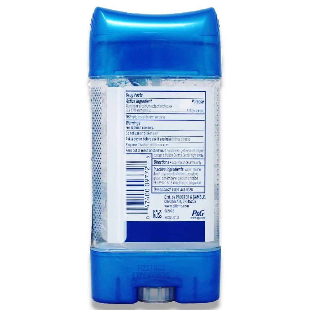 Gillette  Anti-Perspirant & Deodorant Clear Gel Cool Wave 3.8 Oz - 12 Pack - Image 3