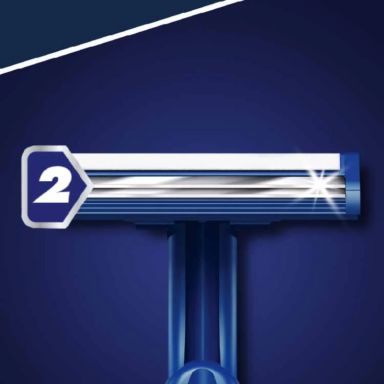 Gillette Blue II  Chromium Coating Long Lasting Blades Disposable Razors Bulk 5 ct  - 24 Packs - Image 3