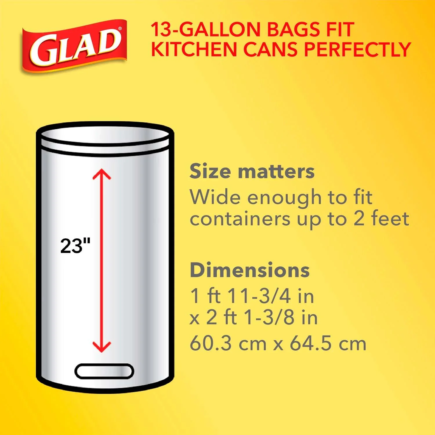 Glad Tall Kitchen Drawstring Grey Trash Bags – ForceFlex Plus With Clorox, Lemon Fresh Bleach Scent - 13 gal. - 120 ct. - Image 3
