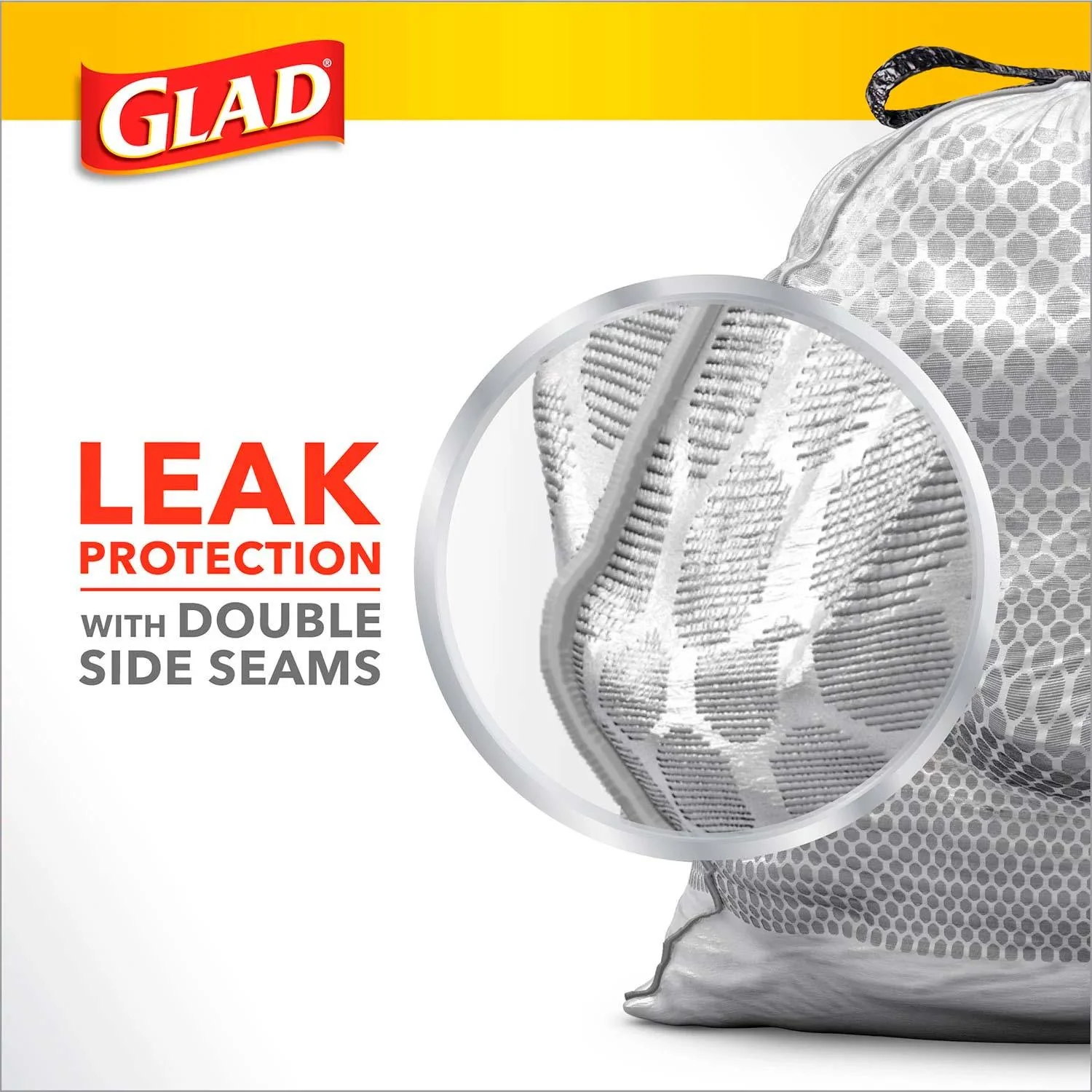 Glad Tall Kitchen Drawstring Grey Trash Bags – ForceFlex Plus With Clorox, Lemon Fresh Bleach Scent - 13 gal. - 120 ct. - Image 4
