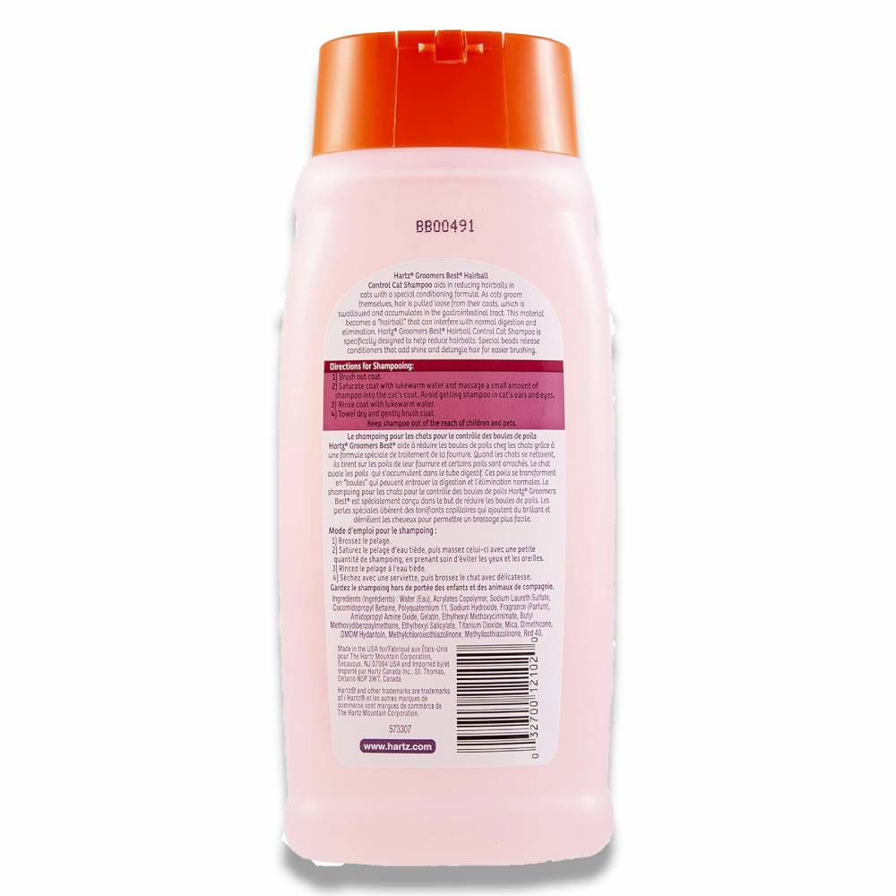 Hartz - Groomer's Best Extra Soft Hair Control Fresh Scent Cat Shampoo - 15 Oz - 12 Pack - Image 3