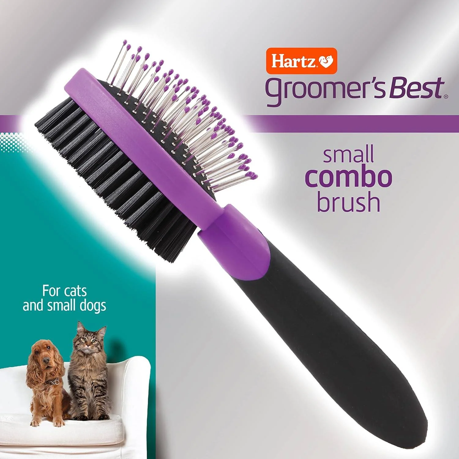 Hartz - Groomer's Best Small Combo Brush for Cats and Small Dogs - 1 Ct - 24 Pack - Image 3