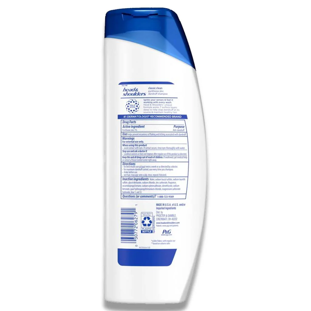 Head & Shoulders - Classic Clean Dandruff Shampoo  12.5 oz - 6 Pack - Image 3