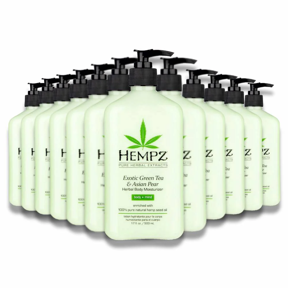 Hempz - Exotic Green Tea & Asian Pear Herbal Body Moisturizer - 17 Oz - 12 Pack