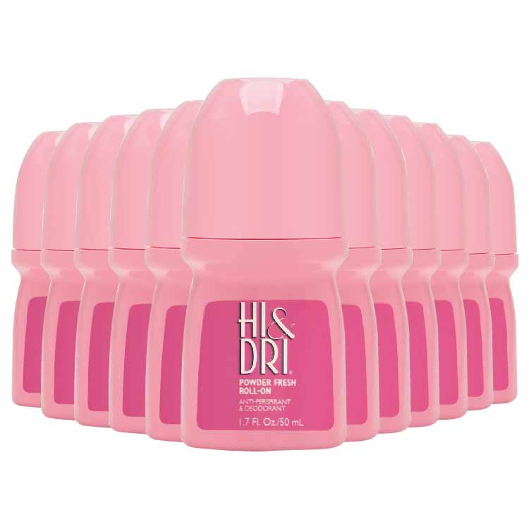 Hi & Dri - Anti Perspirant Deodorant Roll On Powder Fresh 1.7 Oz - 24 Pack -