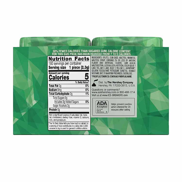 Ice Breakers Gum, Sugar Free Ice Cubes, Spearmint Flavor, 40 Pieces - 4 Pack - Image 3