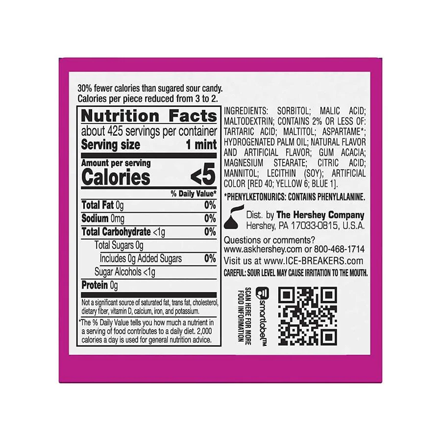 Ice Breakers Sours Sugar Free Mints, Mixed Berry, Strawberry, Cherry - 8 Pack - Image 5