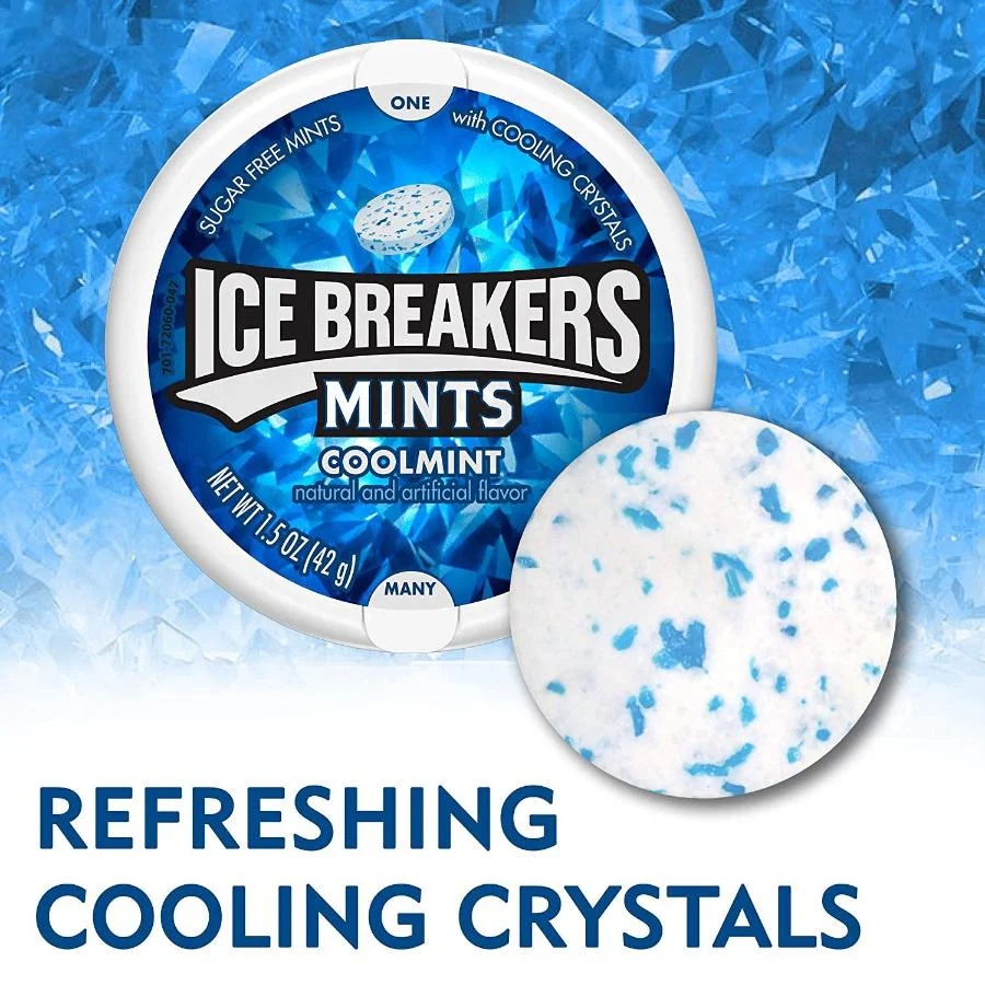 Ice Breakers Sugar-Free Mints - Cool Mint Flavor, Freshens Breath 1.5 oz - 8 Pack - Image 3