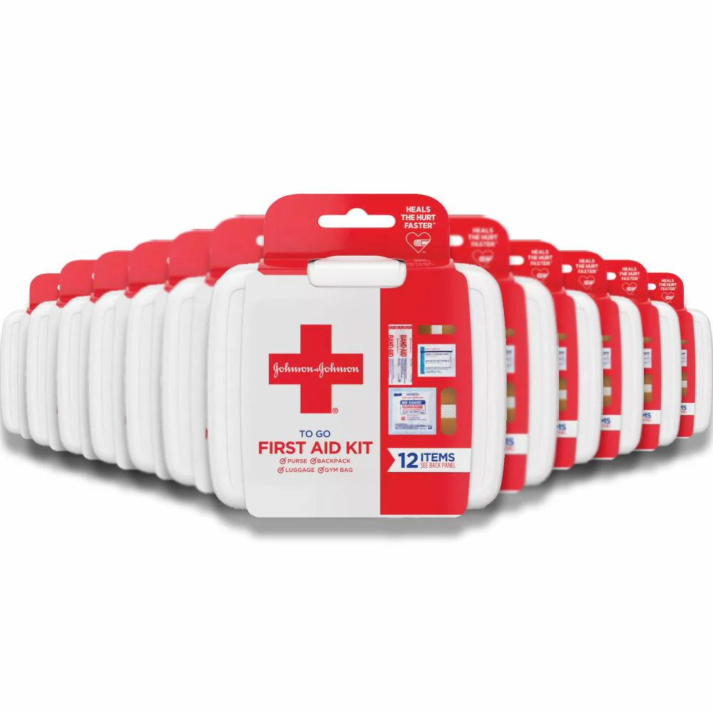 Johnson & Johnson - Red Cross, 12-Piece Mini First Aid To Go Kit - 48 Pack - Image 2