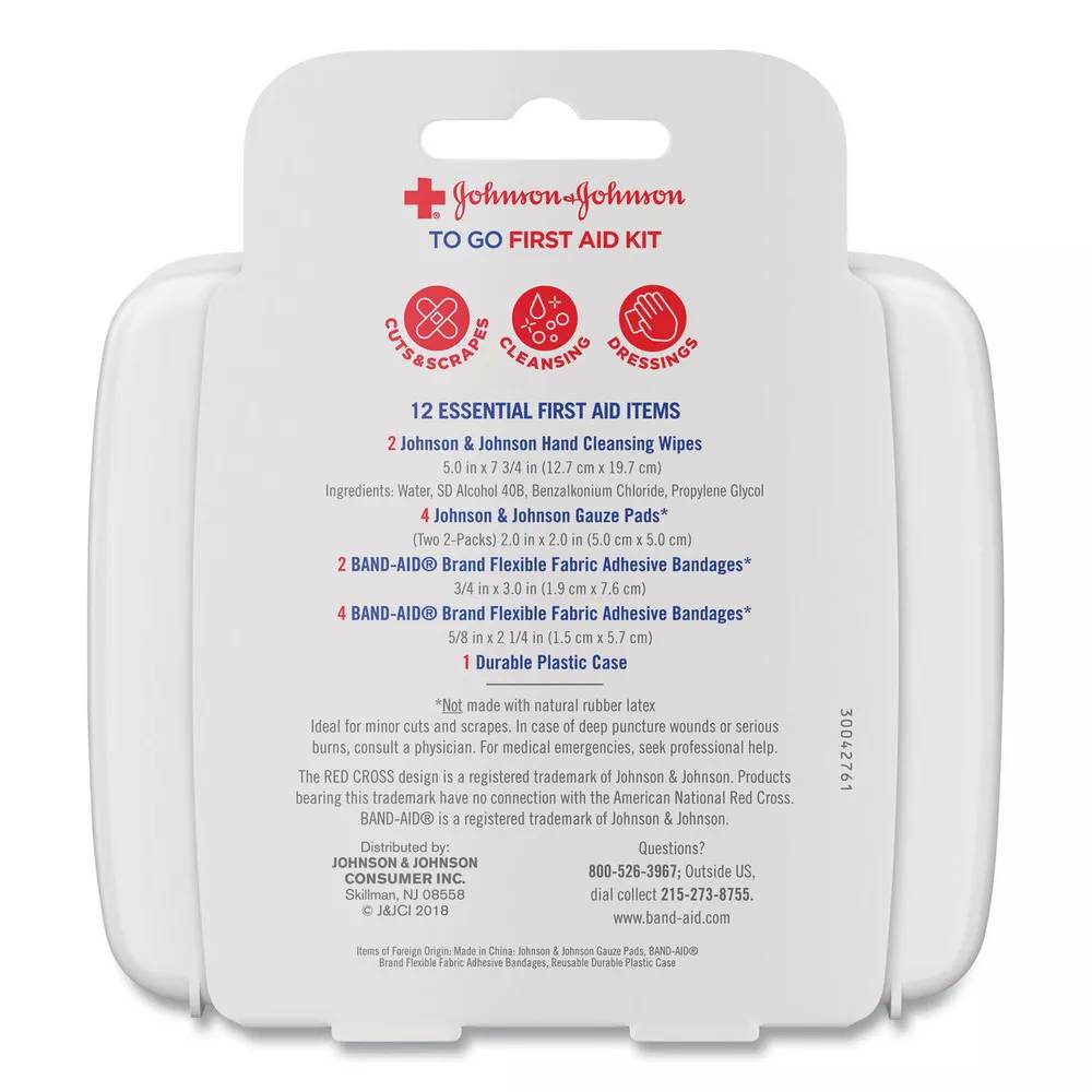 Johnson & Johnson - Red Cross, 12-Piece Mini First Aid To Go Kit - 48 Pack - Image 4
