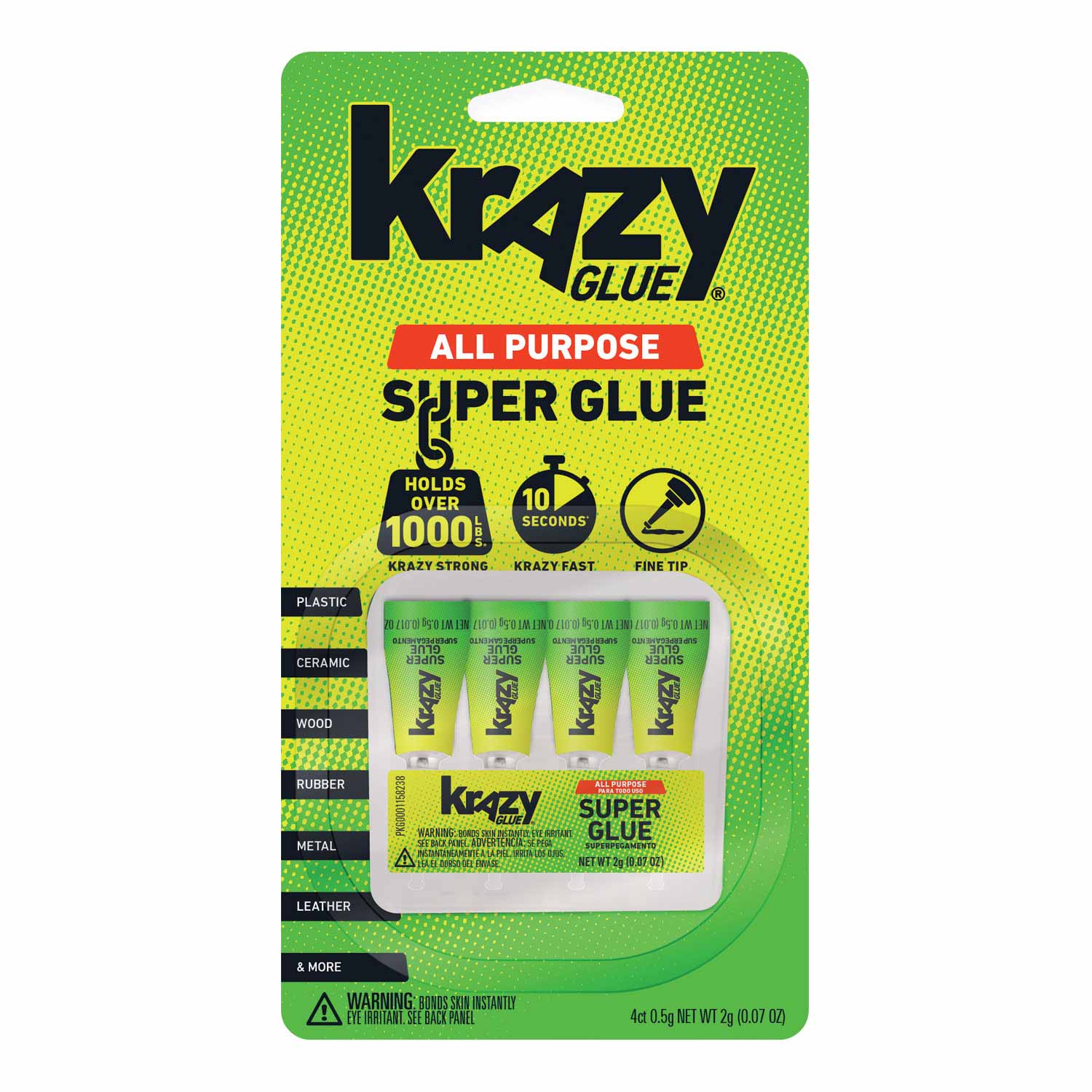 Krazy -  Super Glue, Single-Use Tubes, 4 Pack - 0.07 Oz - 48 Pack - Image 3