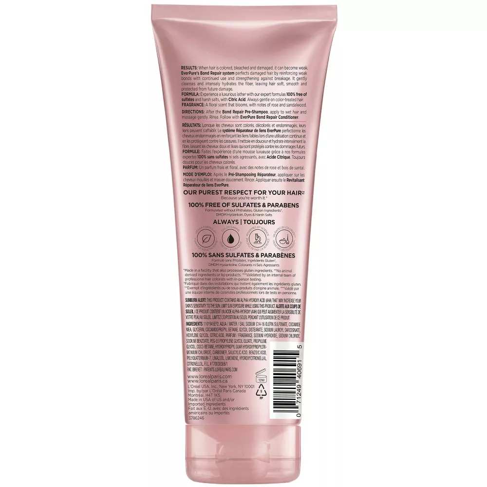 L'Oreal Paris EverPure Sulfate Free Bond Repair Color Care Shampoo 6.8 fl oz - 6 Pack - Image 3
