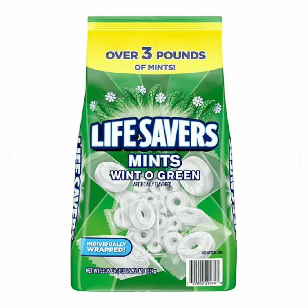 Life Savers Wint-O-Green Breath Mints Bulk Hard Candy, Party Size - 53.95 Oz - 3 Pack - Image 2