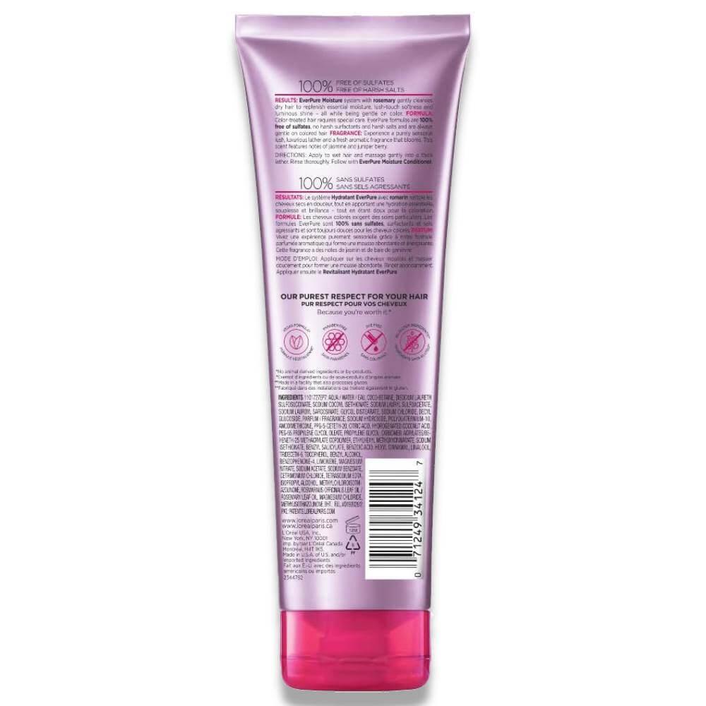 L'Oreal - Paris EverPure Moisture Shampoo for Dry Hair, Rosemary Oil - 8.5 oz - 6 Pack - Image 3