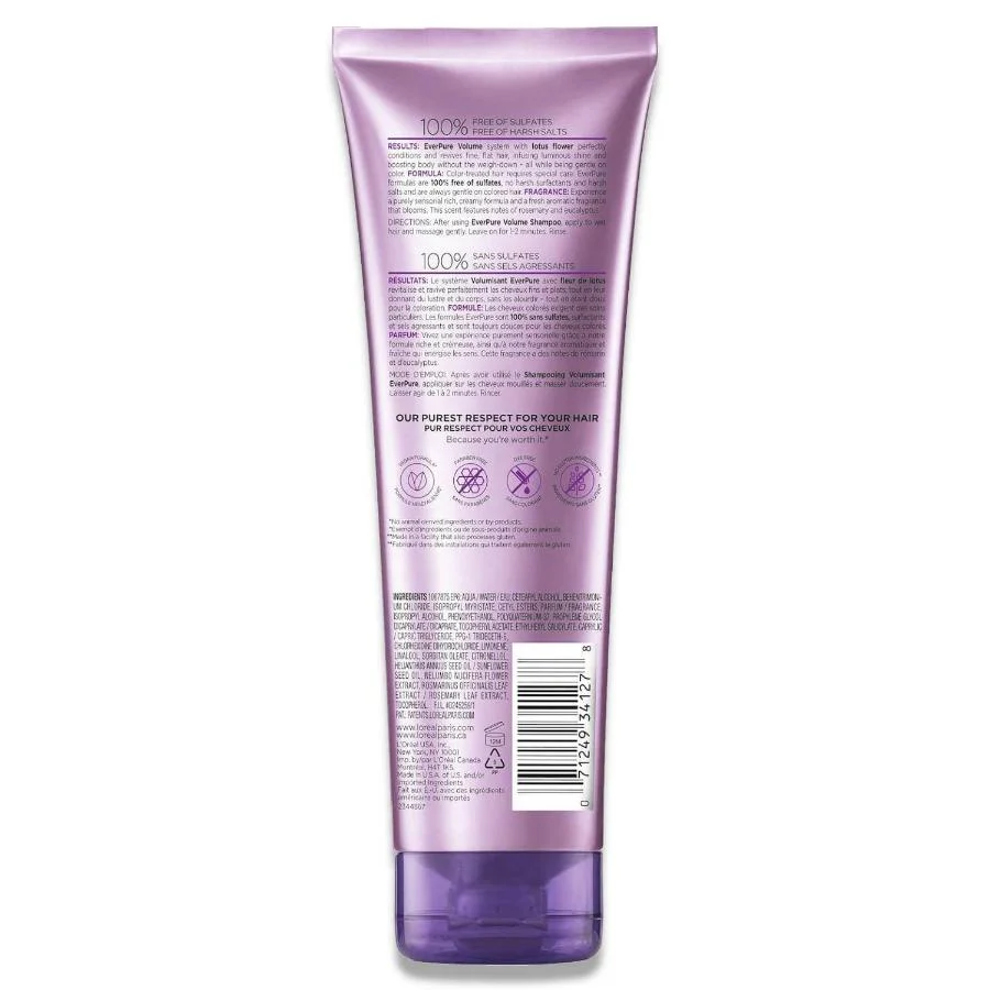 L'Oreal - Paris EverPure Volume Sulfate Free Conditioner, Lotus Flower 8.5 oz - 6 Pack - Image 3