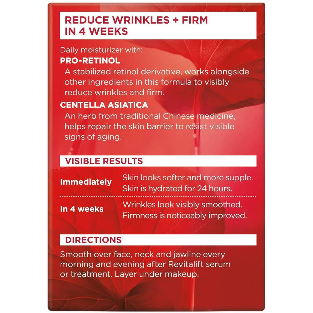 L'Oreal Paris - Revitalift Anti-Wrinkle and Firming Face and Neck Moisturizer, Pro Retinol - 1.7 Oz - 24 Pack - Image 3