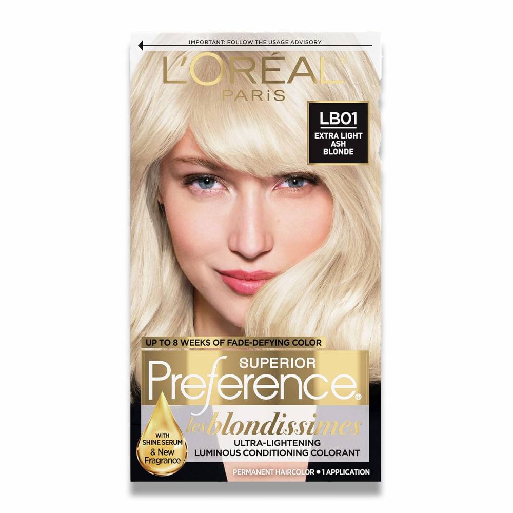 L'Oreal - Paris Superior Preference Fade-Defying + Shine Permanent Hair Color, LB01 Extra Light Ash Blonde, Hair Dye Kit - 12 Pack - Image 2